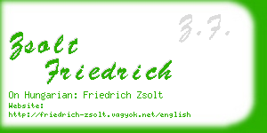 zsolt friedrich business card